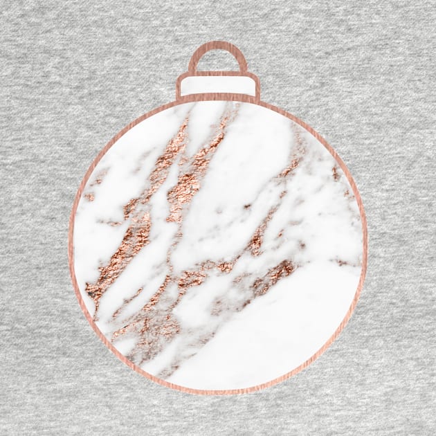 Rose gold Christmas bauble by peggieprints